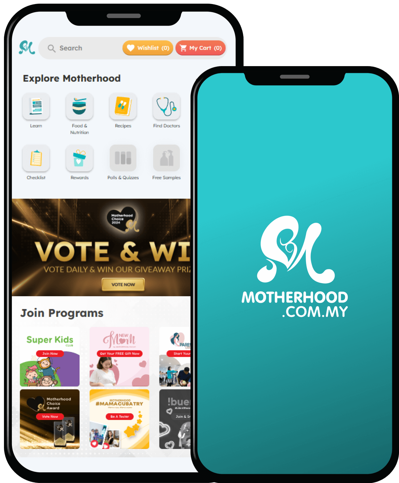 motherhood app mockup